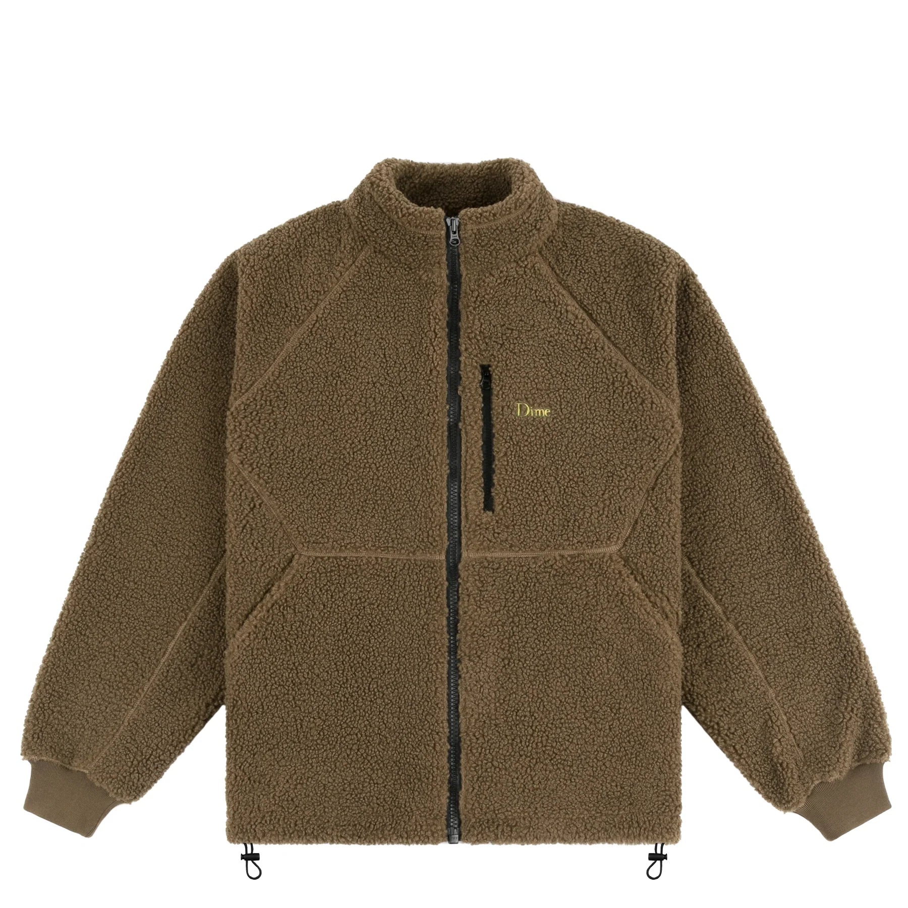 Dime Polar Fleece Sherpa Zip Military Brown – Rose Street Skateshop