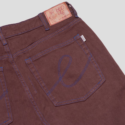 Hoddle 12o Denim Ranger Jean: Brown/Blue Stitch