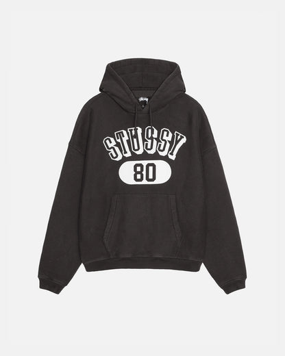 Stüssy 80 Relaxed Hoodie: Washed Black