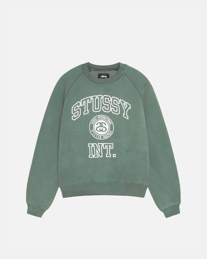 Stüssy Overlock Varsity Raglan Crew: Pine