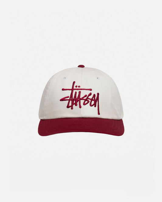 Stüssy Big Basic Vintage Cap: White/Wine