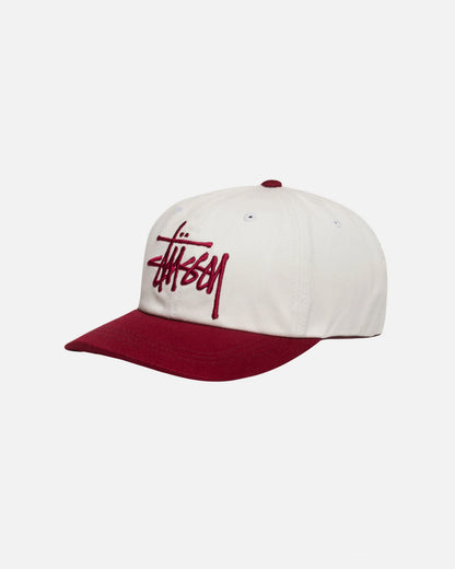 Stüssy Big Basic Vintage Cap: White/Wine