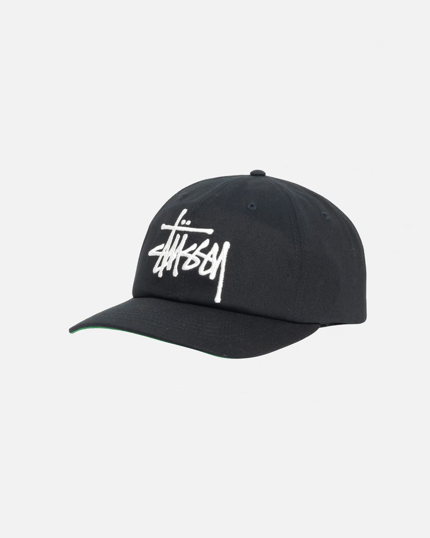 Stüssy Big Stock Mid Depth Cap: Black/White