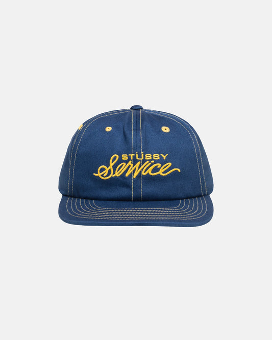 Stüssy Mid Depth Service Strapback Hat: Navy