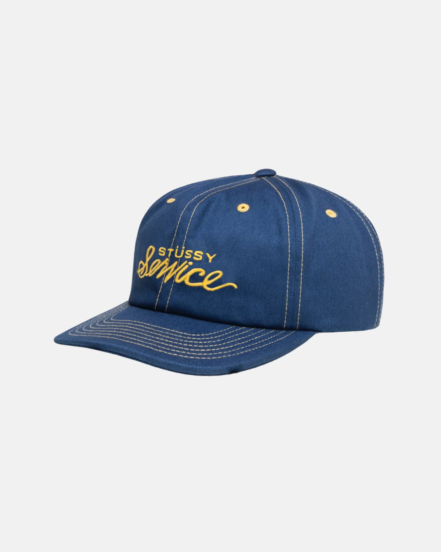 Stüssy Mid Depth Service Strapback Hat: Navy