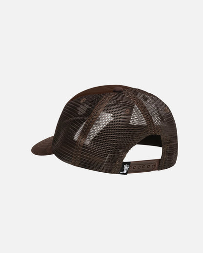 Stüssy Low Profile Design Crop Trucker Cap: Brown