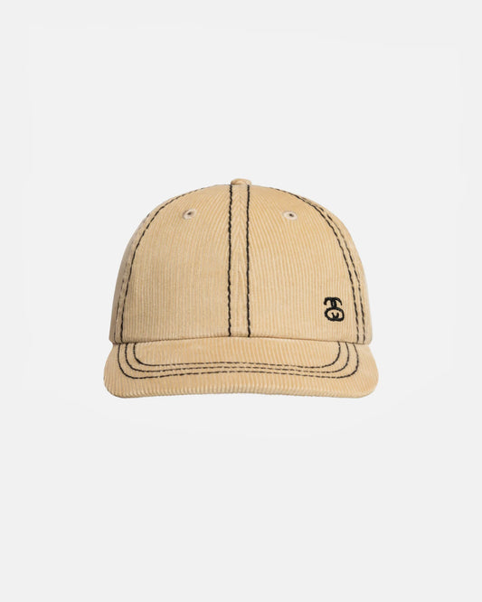 Stüssy Low Profile SS-Link Stitch Strapback Hat: Cream