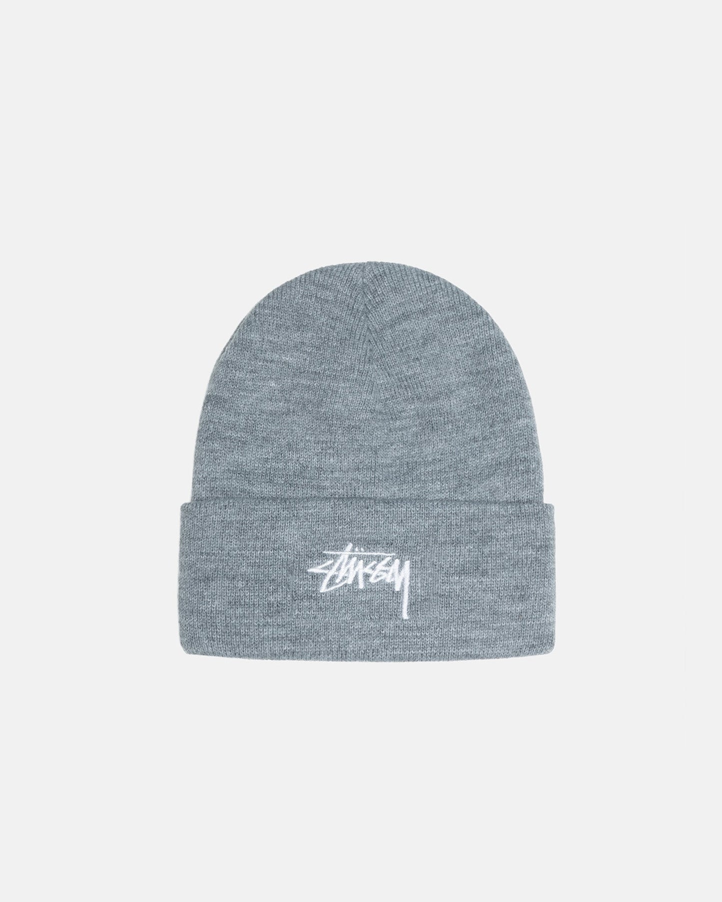 Stussy Stock Cuff Beanie: Heather Grey