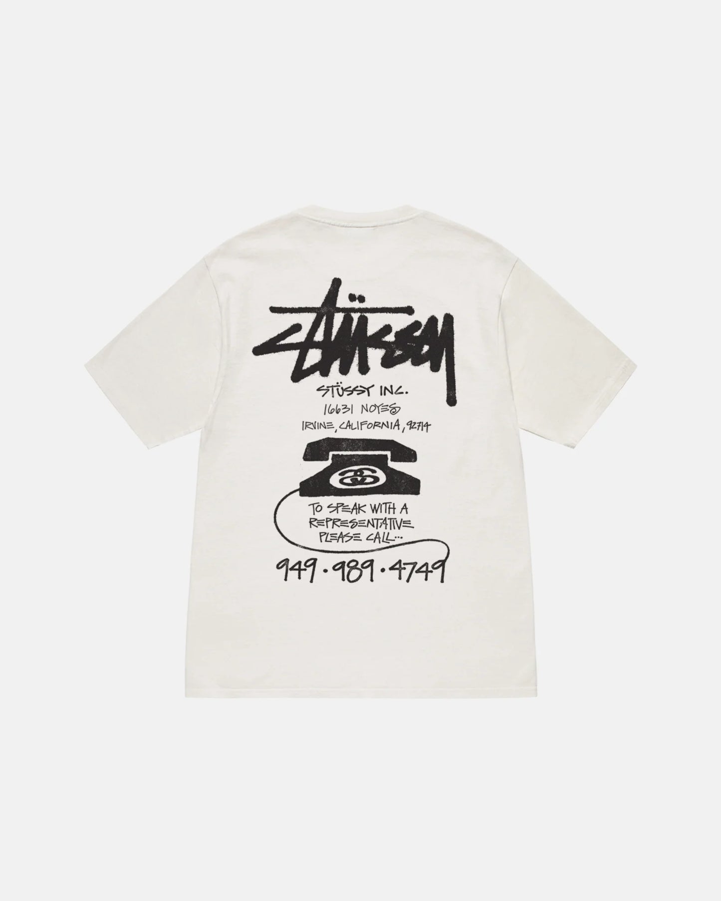 Stussy Old Phone Pigment Dyed Tee Natural