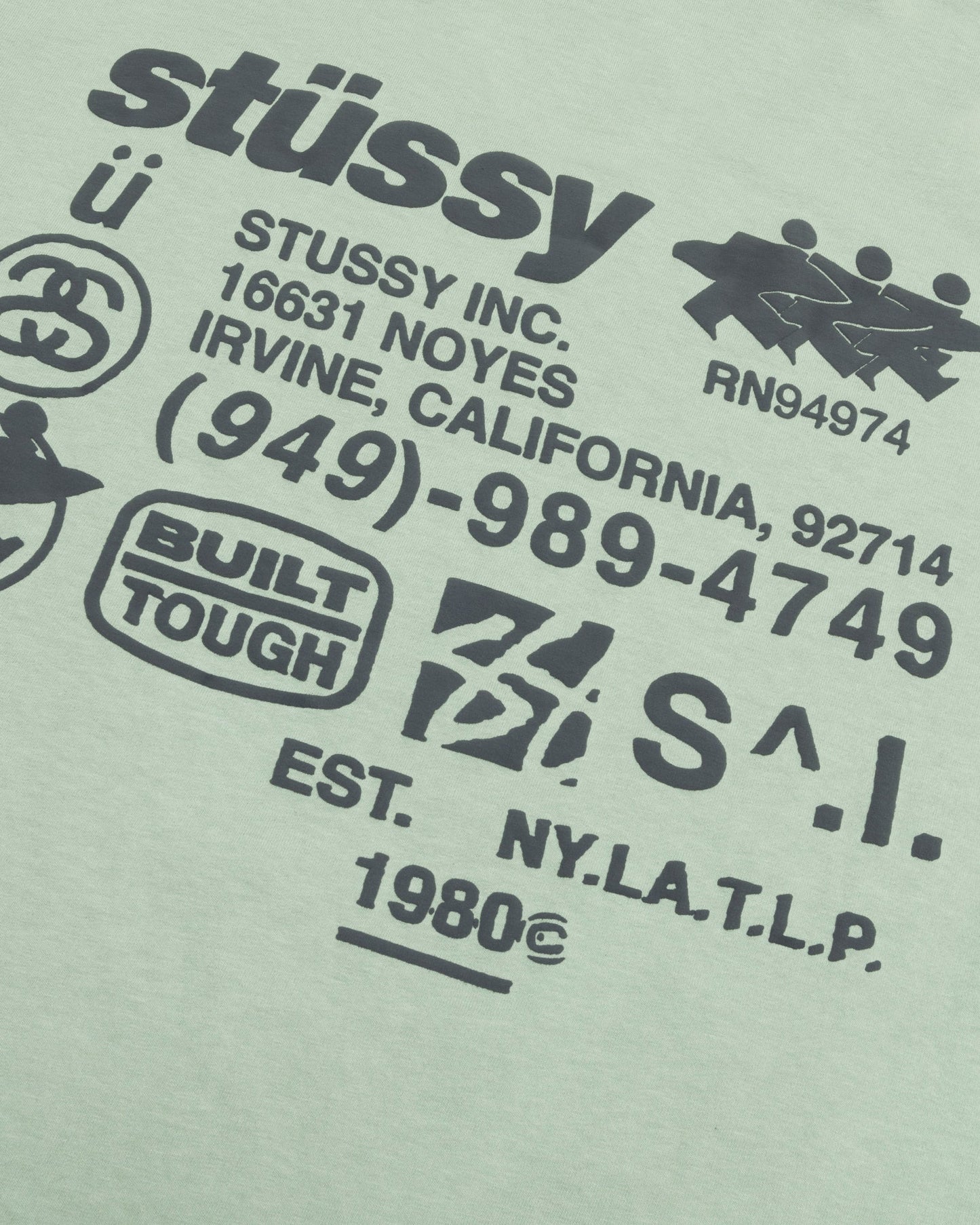 Stüssy DNA Pig. Dyed Tee: Granite