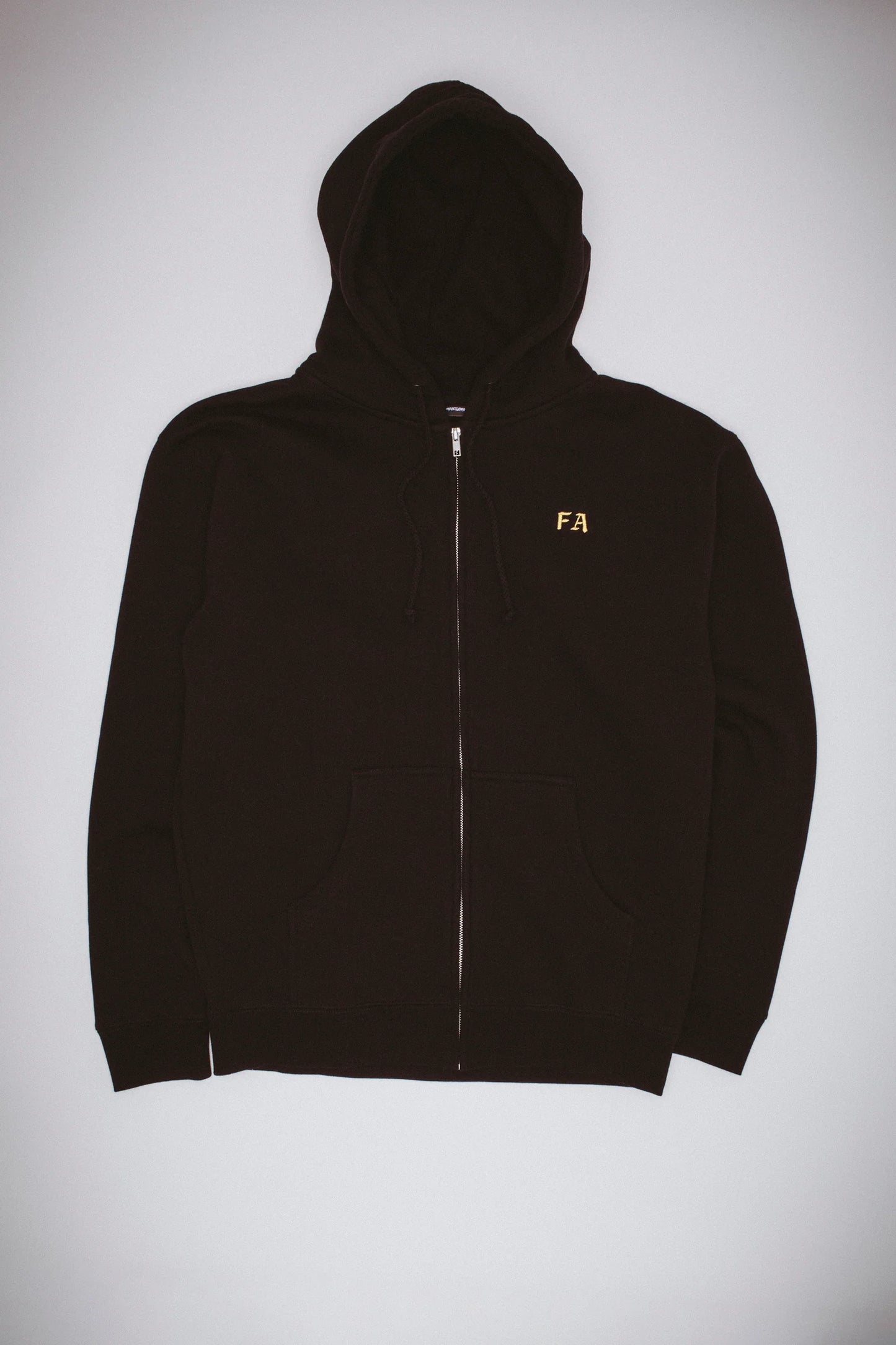 FA Lesser God Embroidered Zip Up Hoodie Black