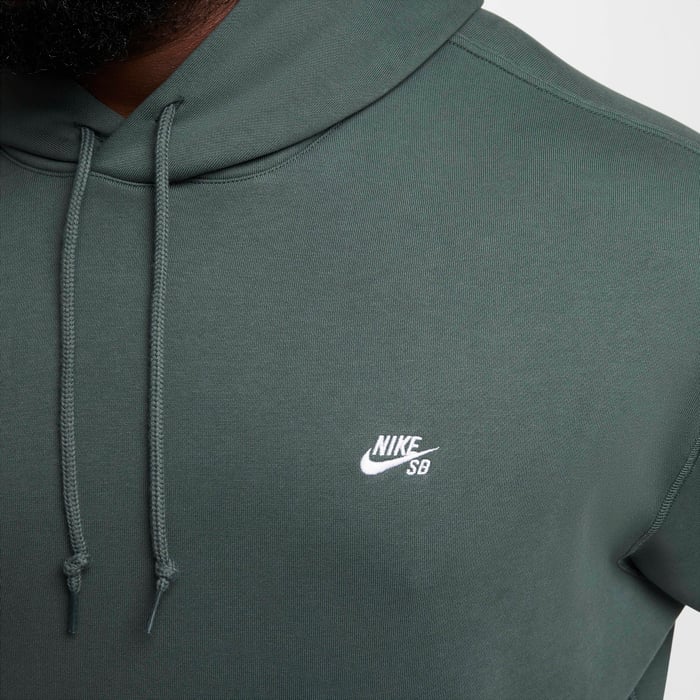 Nike SB Fleece Pullover Skate Hoodie: Vintage Green w/ Small Logo