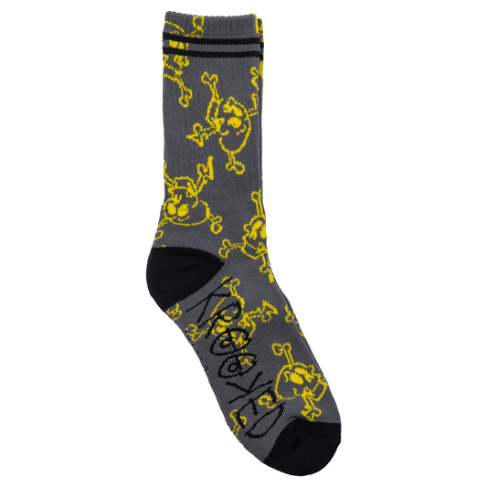 Krooked Style Socks Charcoal/Yellow/Black