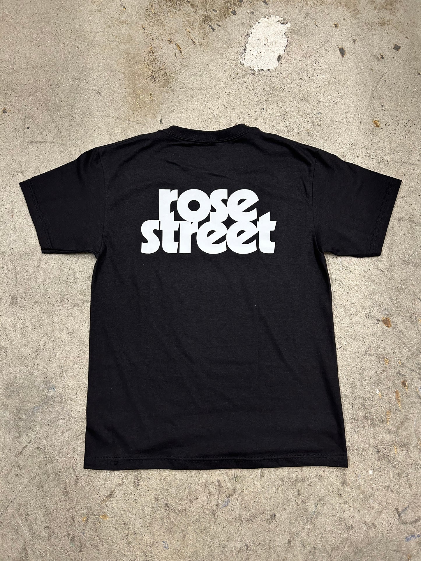 Rose Street Stacked Logo Tee Black