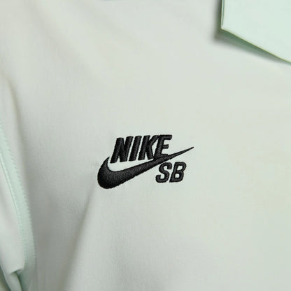 Nike SB Short Sleeve Button Up Skate Bowler Top Barely Green