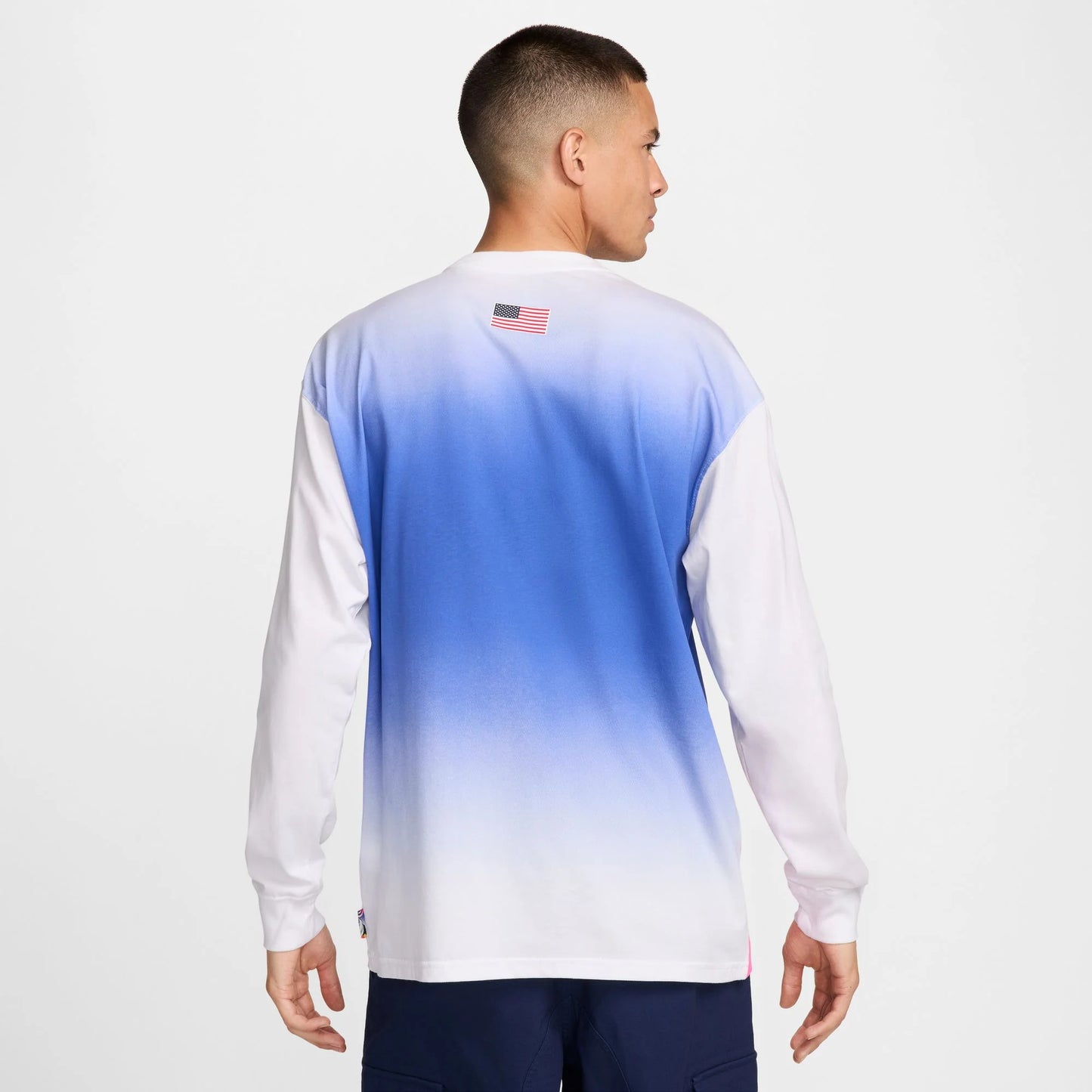 Nike SB Mens Long Sleeve Skate Tee White/Blue