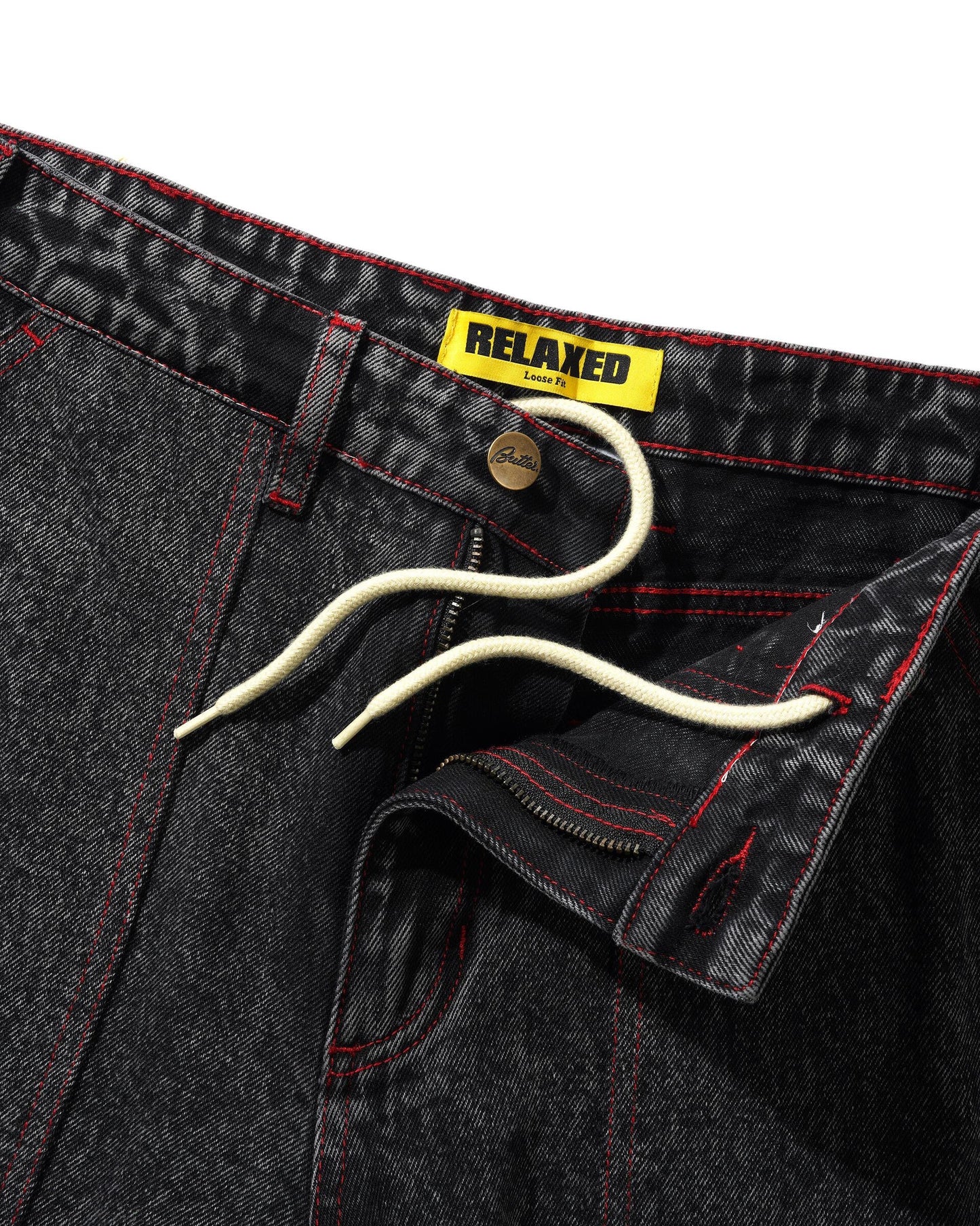 Butter Breakdown Relaxed Denim Jeans: Acid Wash Black