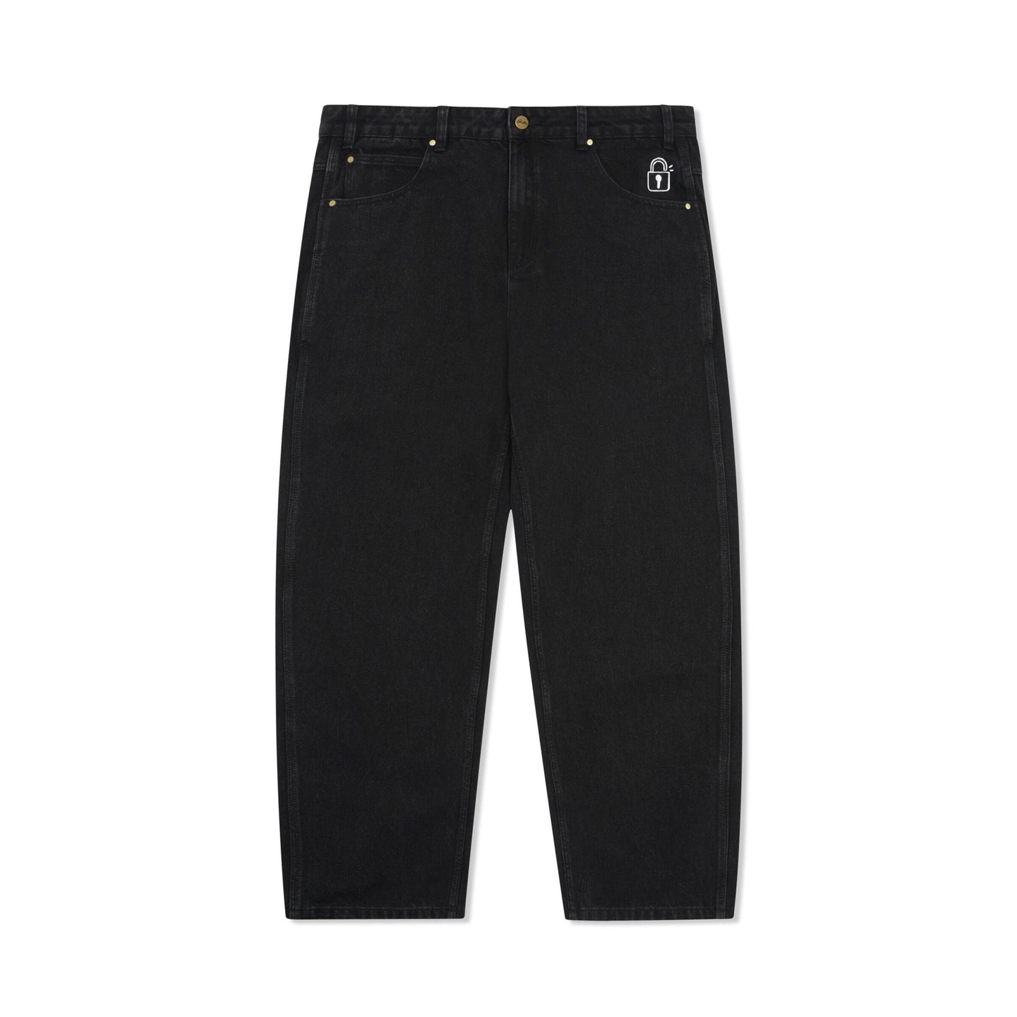 Butter Lock Baggy Denim Jeans: Flat Black