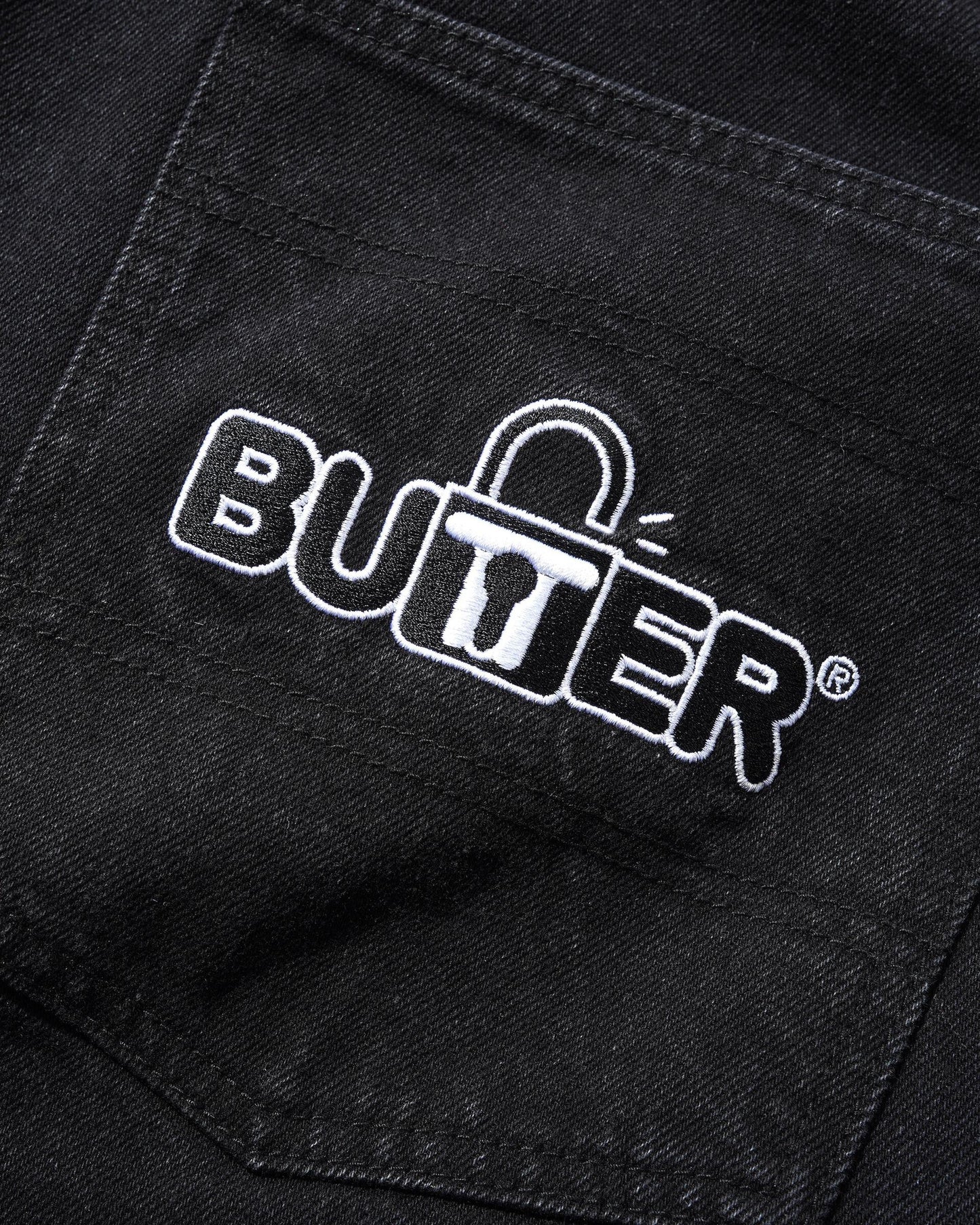 Butter Lock Baggy Denim Jeans: Flat Black