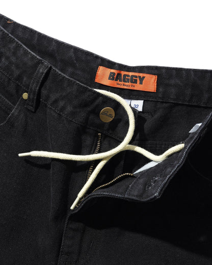 Butter Lock Baggy Denim Jeans: Flat Black