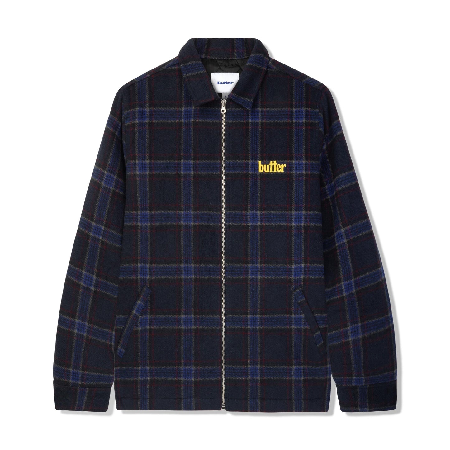 Butter Plaid Flannel Insulated Overshirt Navy