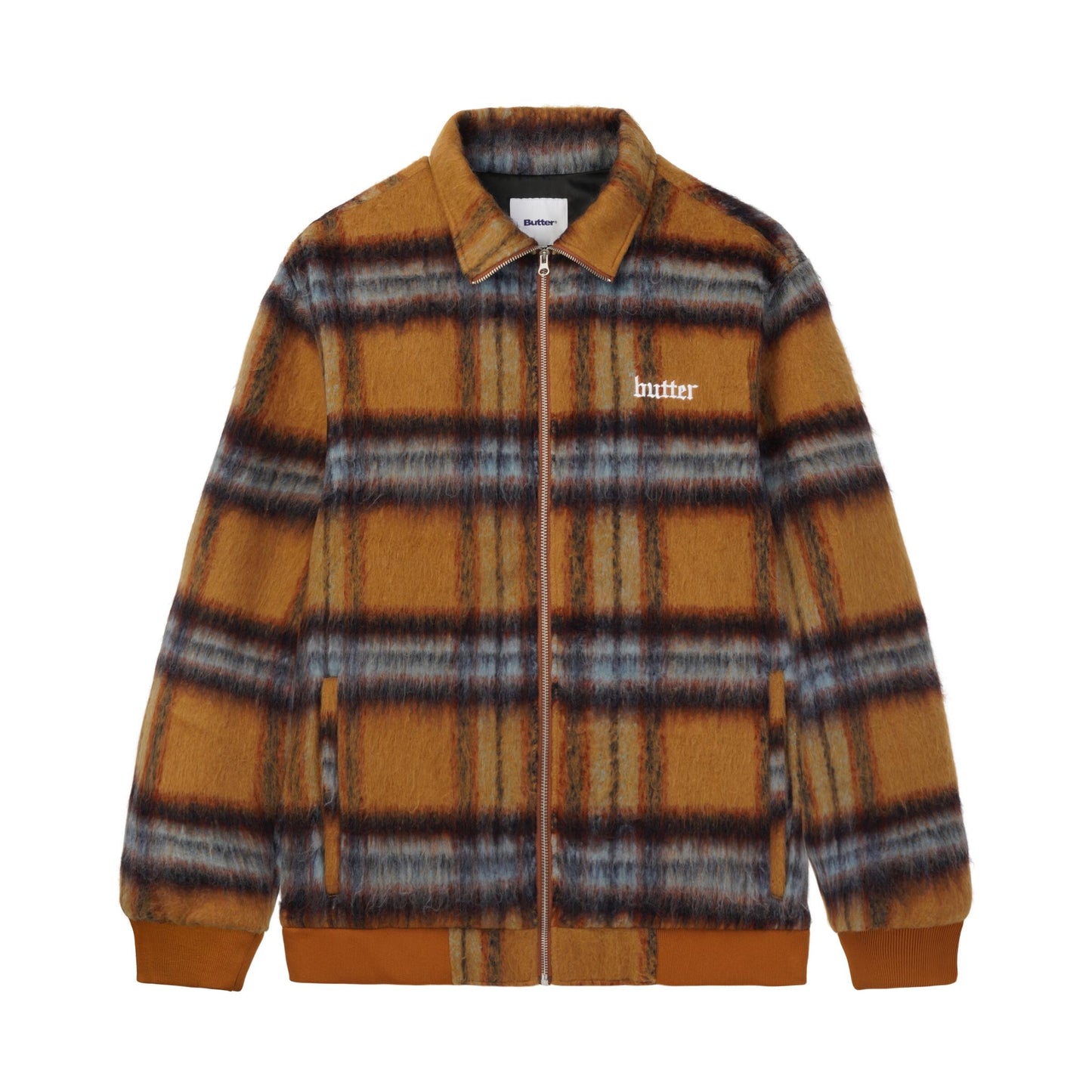 Butter Hairy Plaid Jacket Brown