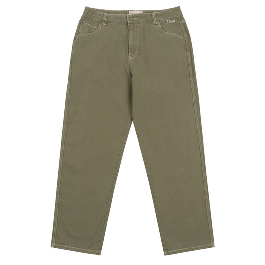 Classic Relaxed Denim Pants Green Washed