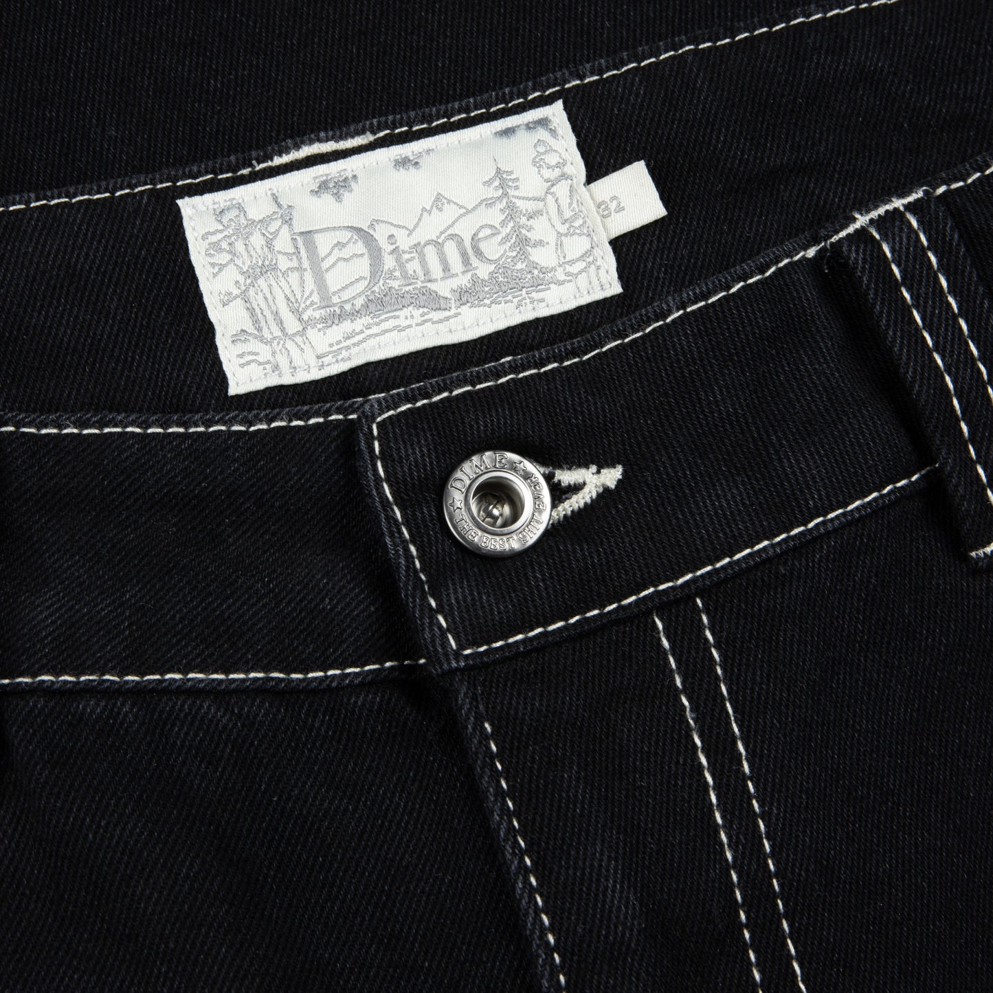 Dime Classic Baggy Denim Pants: Black