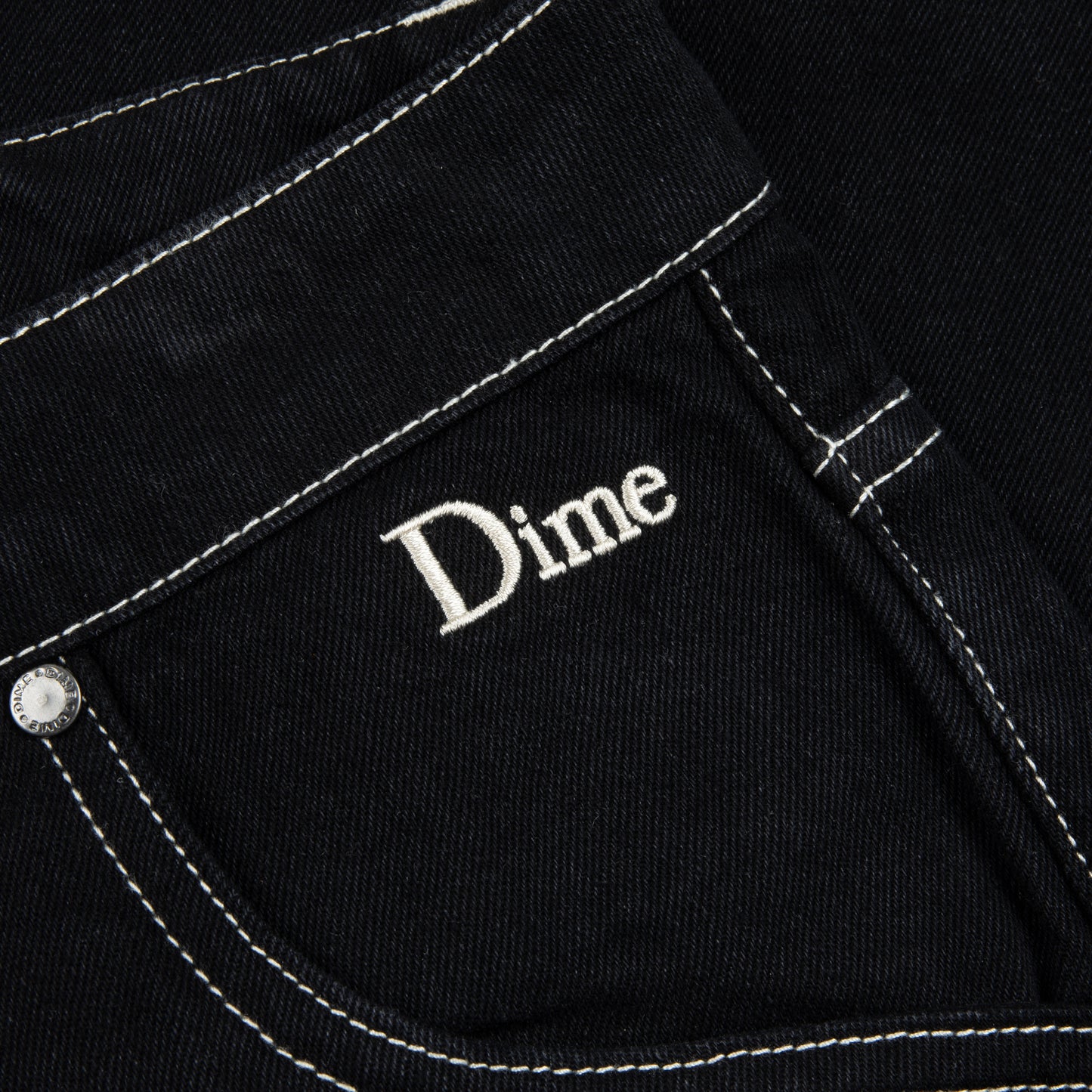 Dime Classic Baggy Denim Pants: Black