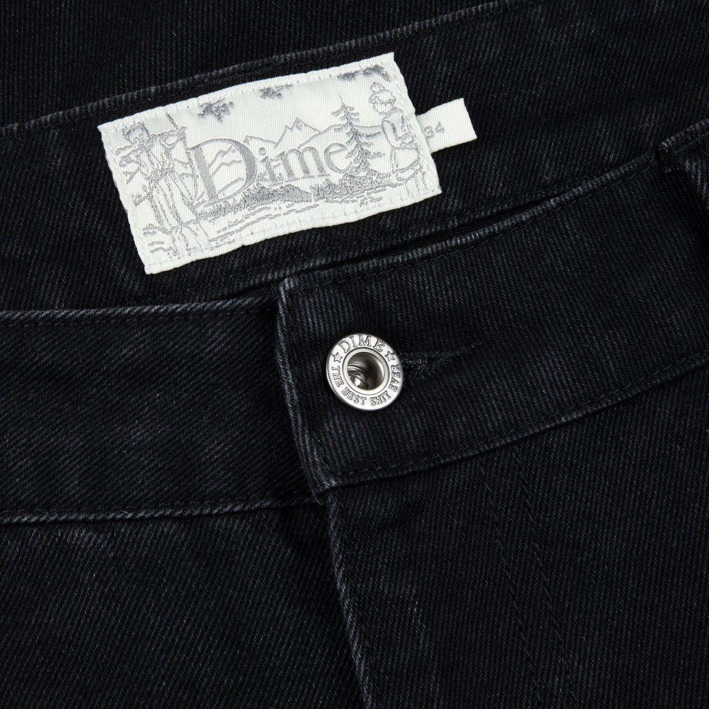 Dime Classic Relaxed Denim Pants: Black