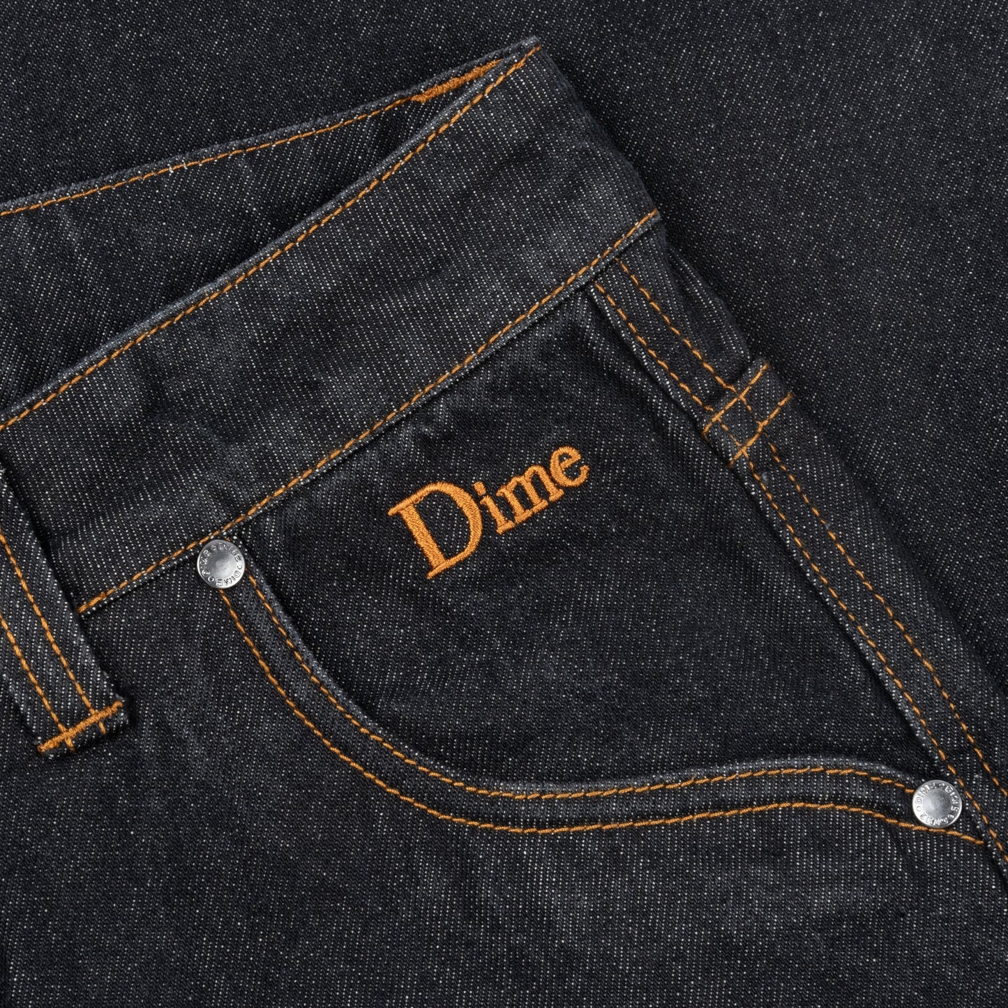 Dime Classic Relaxed Denim Pants: Black Washed