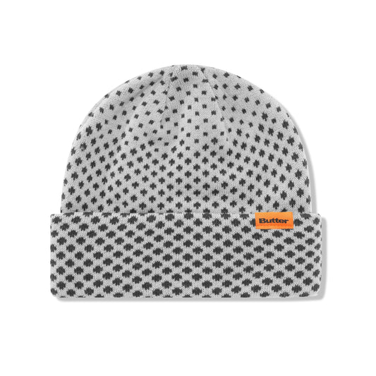 Butter Halftone Cuff Beanie: Grey