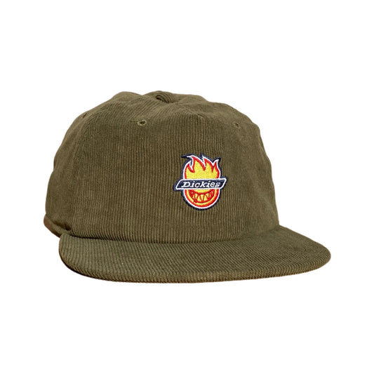 Dickies X Spitfire Corduroy Snapback Hat Olive