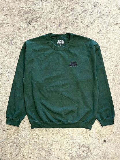 Rose Street Stacked Logo Crew: Black/Forest Green