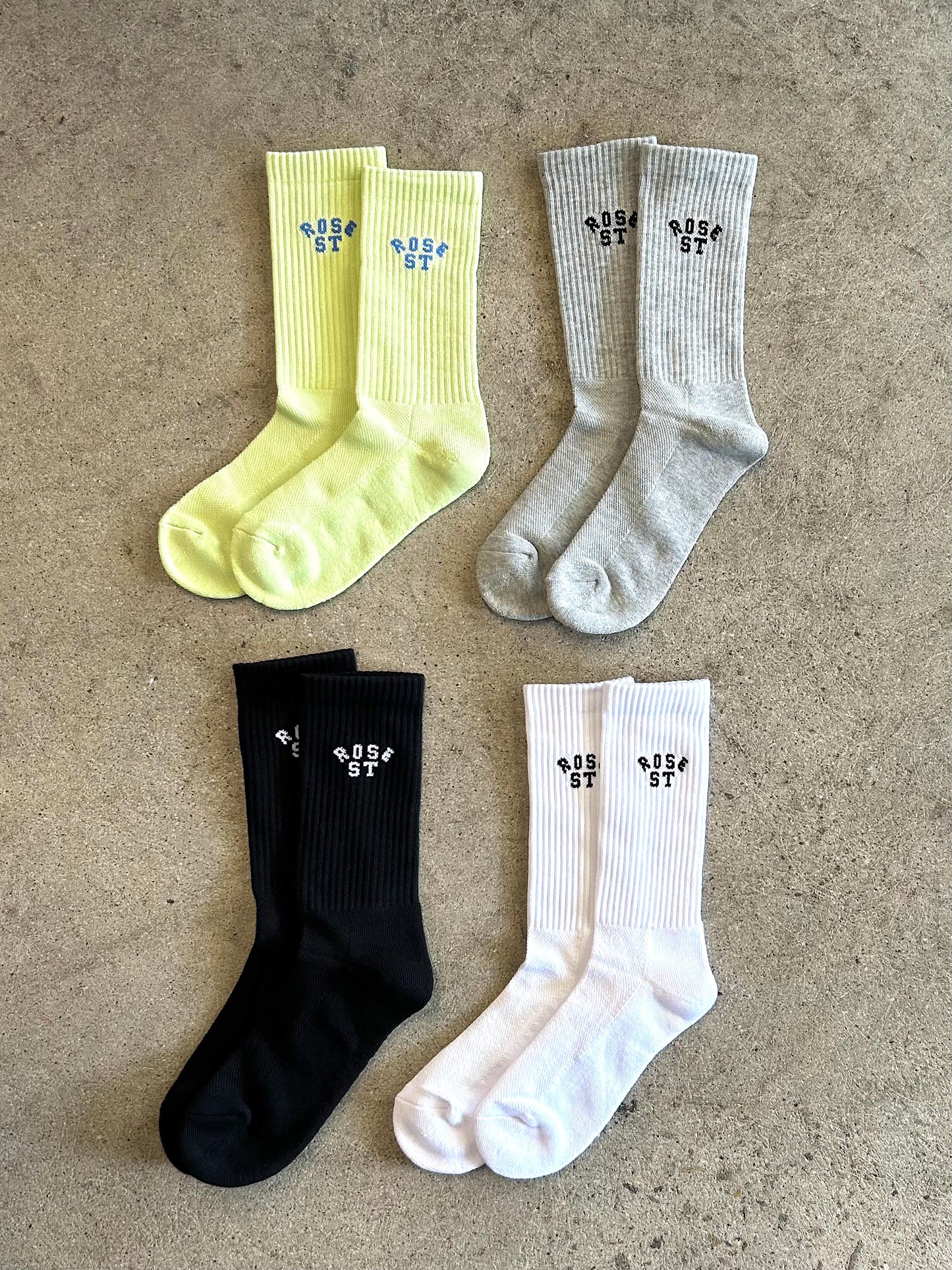 Rose Street Arc Logo Socks: Assorted Colors