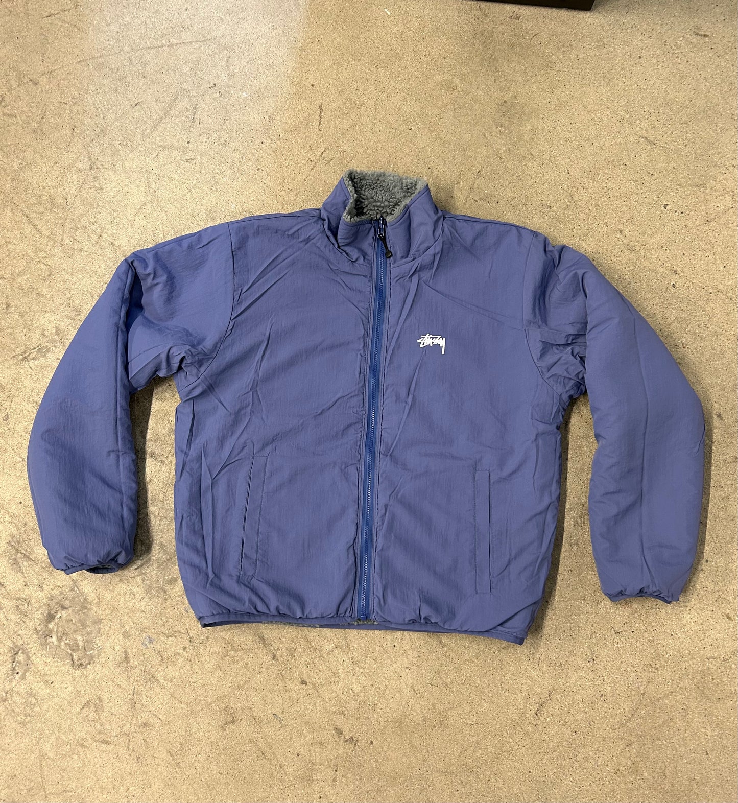 Stüssy Sherpa Reversible Jacket: Bluestone