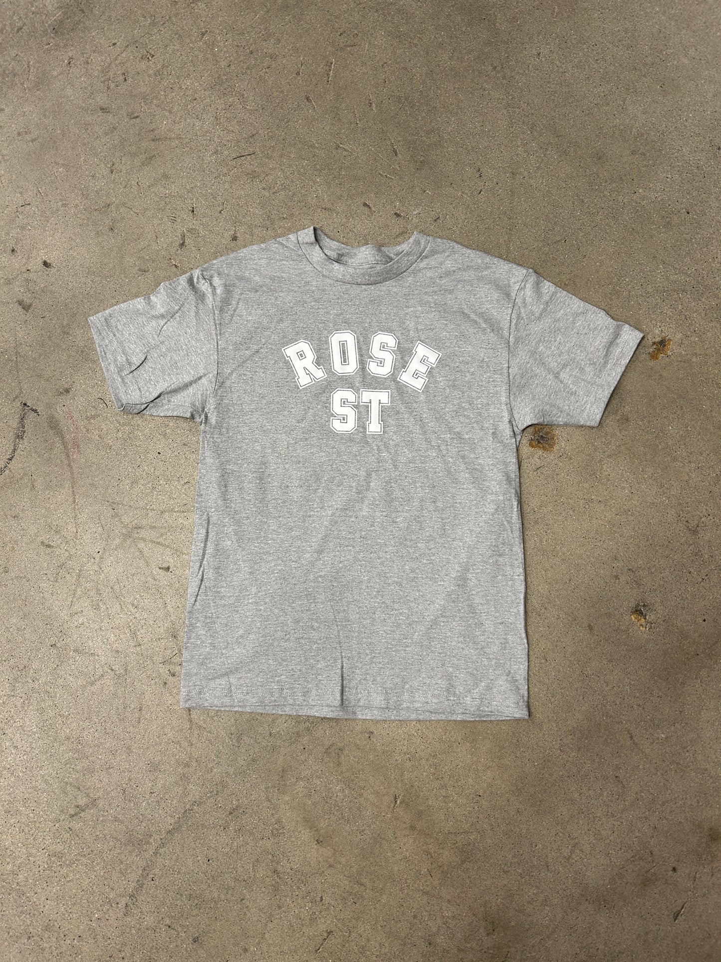 Rose Street Double Arc Logo Tee Heather Gray w/ White