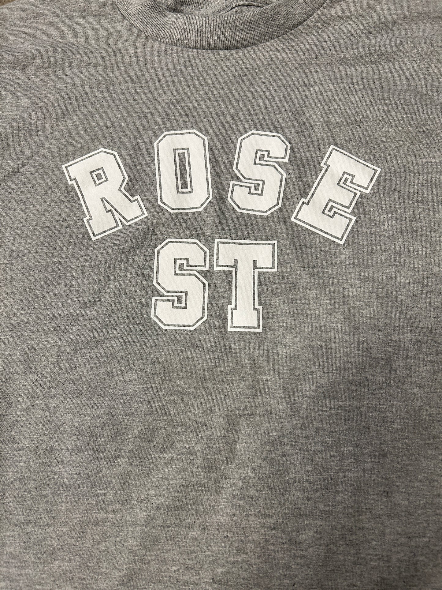 Rose Street Double Arc Logo Tee Heather Gray w/ White