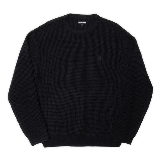 Pass-Port Organic Waffle Knit Sweater Black