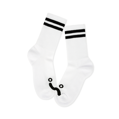 Polar Happy Sad Socks: White