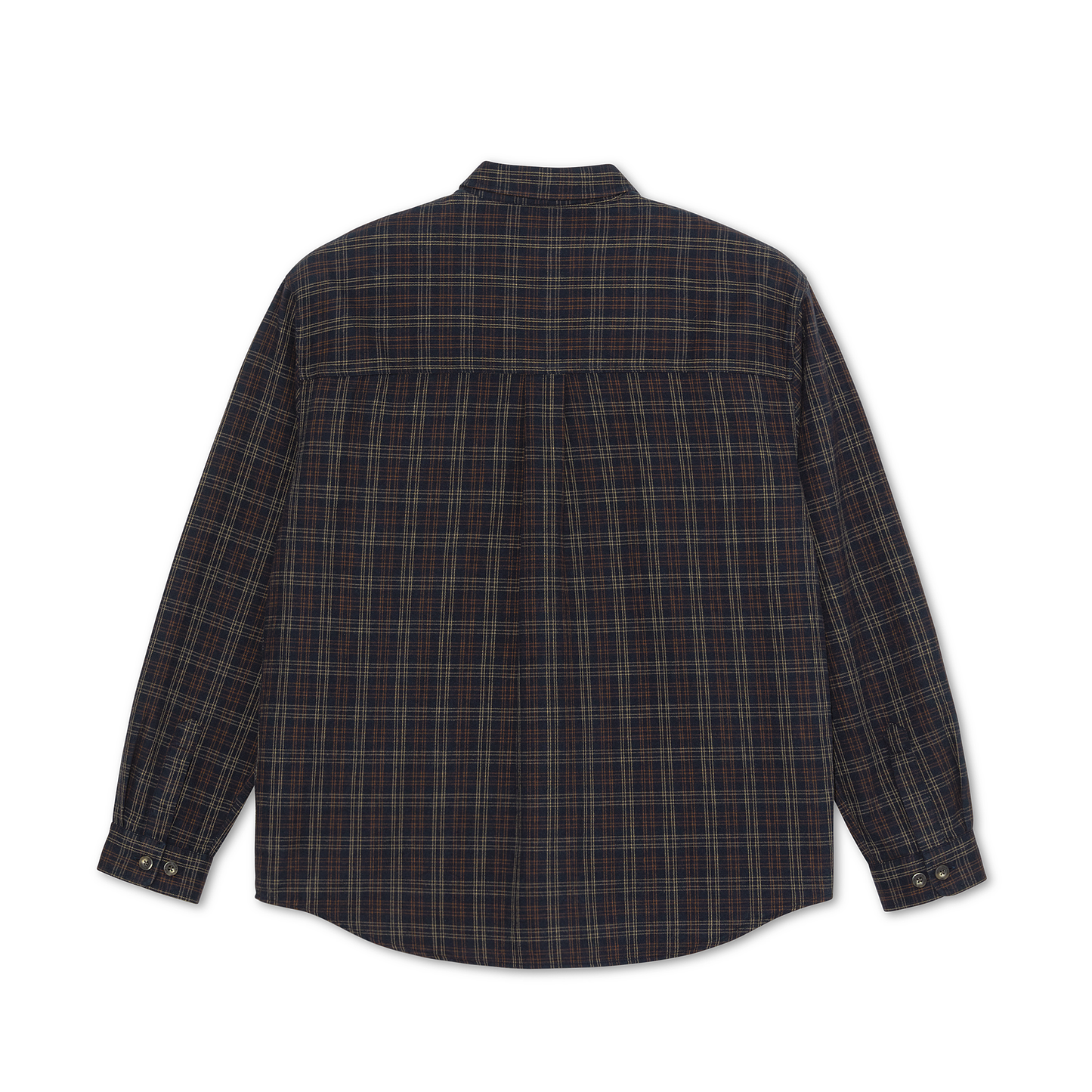 Polar Mitchell LS Shirt Flannel Navy/Brown