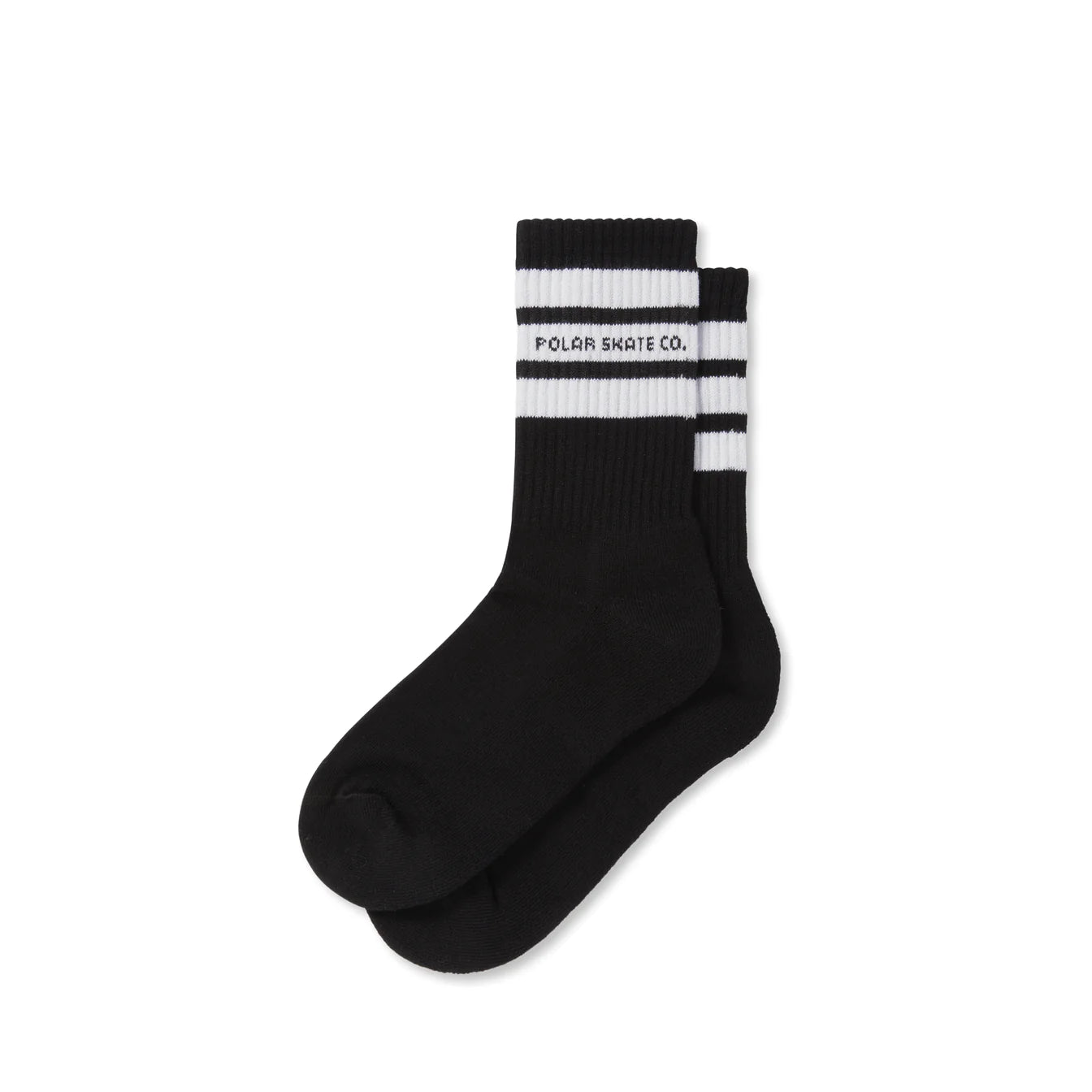 Polar Fat Stripe Socks: Black/White/Black