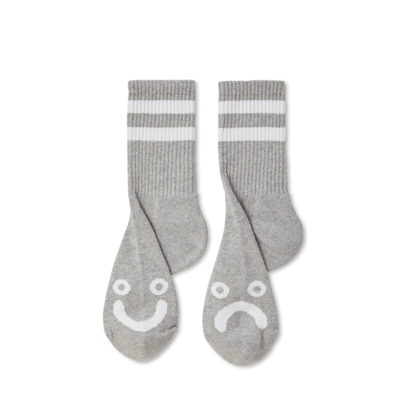 Polar Happy Sad Socks: Heather Grey
