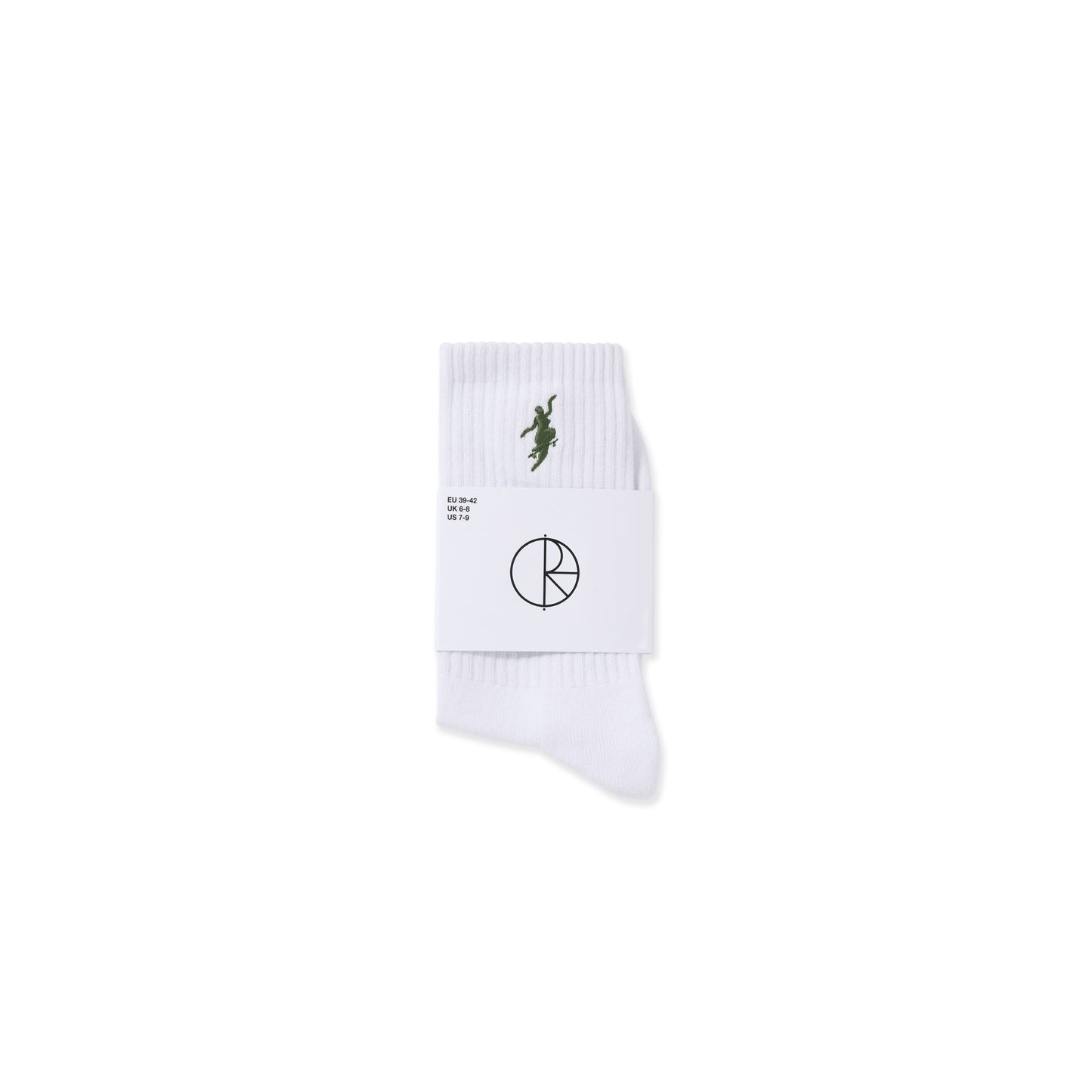 Polar No Comply Socks: White/Army Green