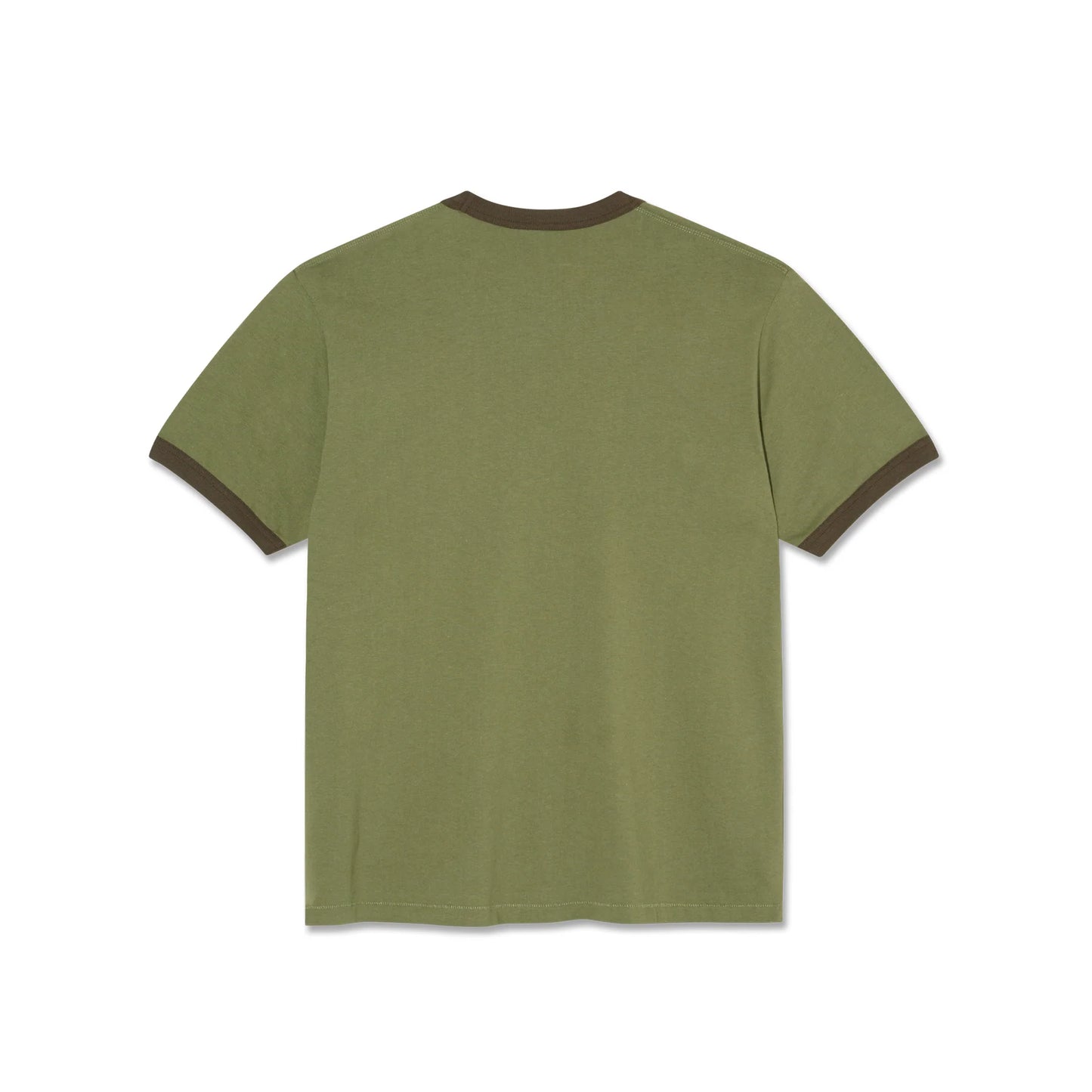 Polar Ringer Tee: Army Green/Brown