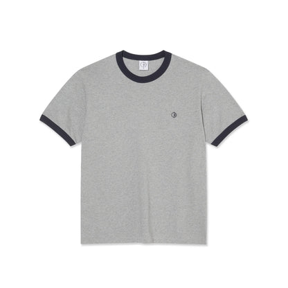 Polar Ringer Tee: Heather Gray/Navy