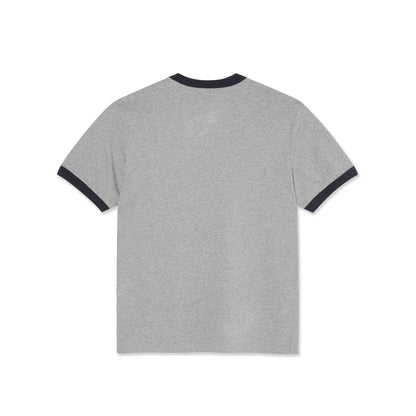 Polar Ringer Tee: Heather Gray/Navy