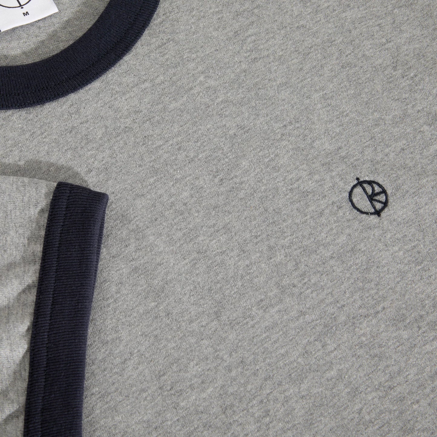 Polar Ringer Tee: Heather Gray/Navy