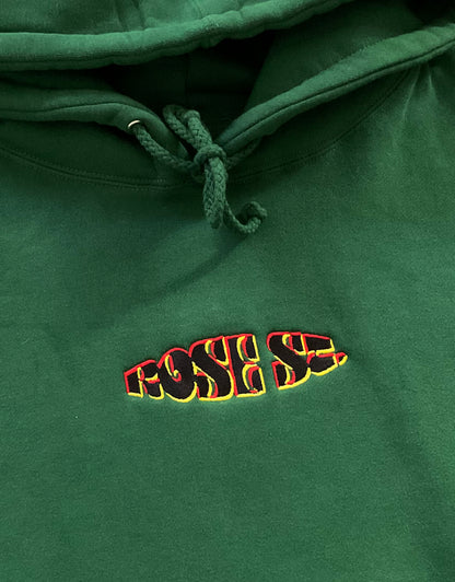 Rose Street Emb Robust Logo Hoodie Dark Green