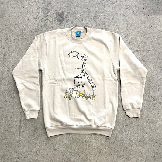 Frog Skater Crewneck Sand